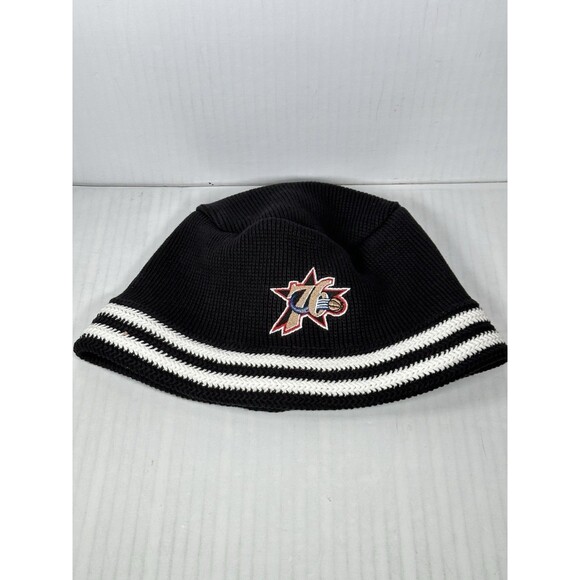 Mitchell & Ness Philadelphia 76ers NBA Knucket Knit Bucket Hat Cap Black NEW - Picture 1 of 3
